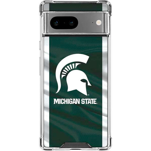 Michigan State University Away Grey Jersey Google Pixel 7a Clear Case